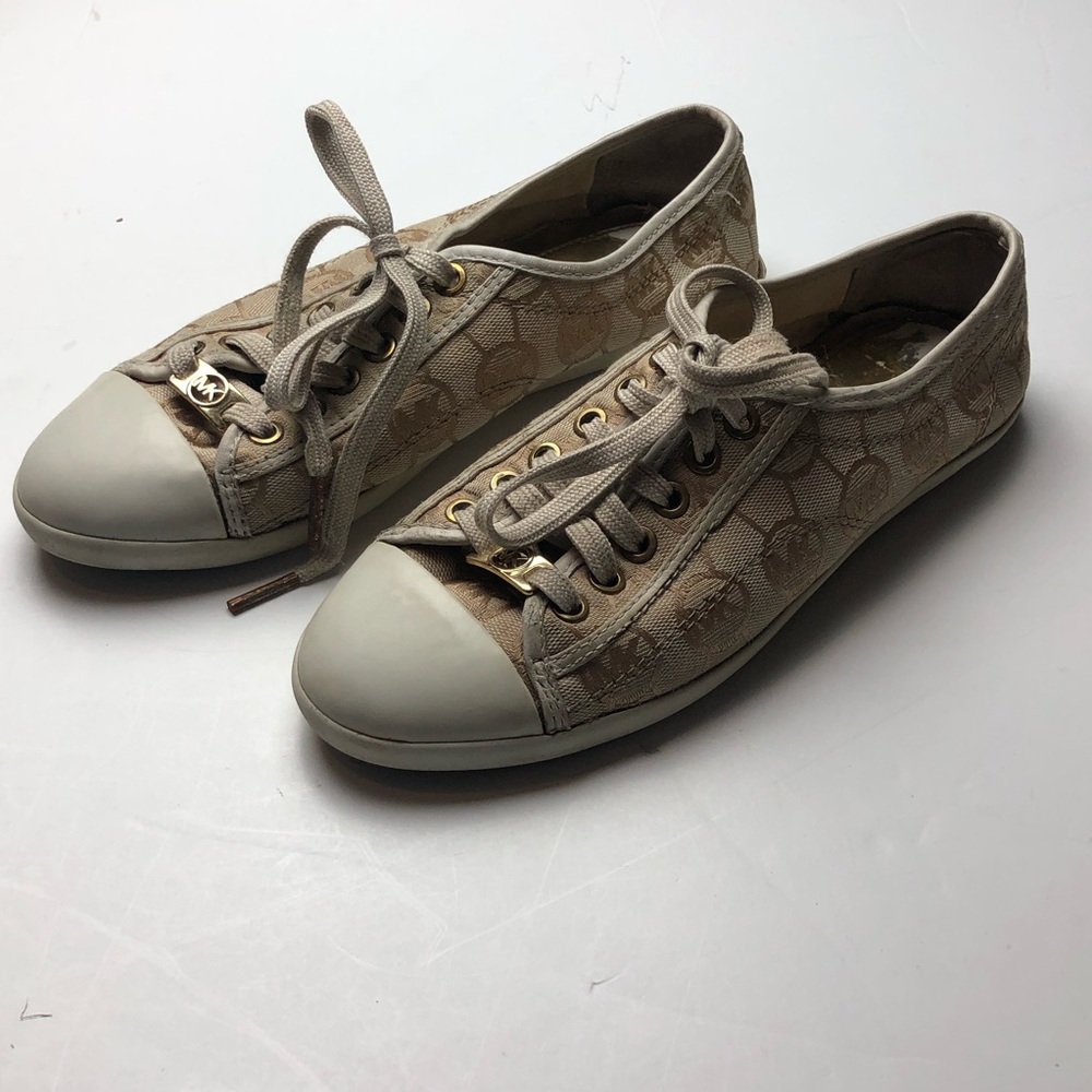 Michael Kors Size 6.5 Lace Up Sneakers Logo Womens